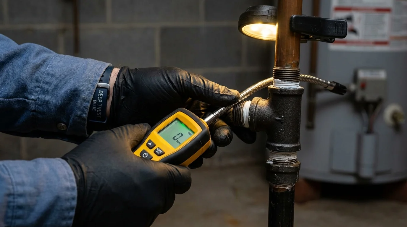 Gas leak detection with electronic sniffer by Johns Plumbing LLC in Soledad