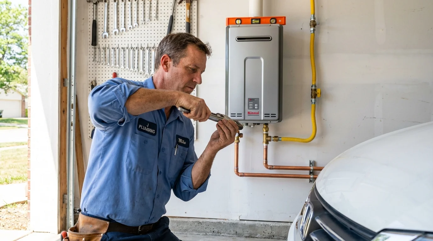 Tankless water heater installation by a Johns Plumbing LLC plumber in Soledad